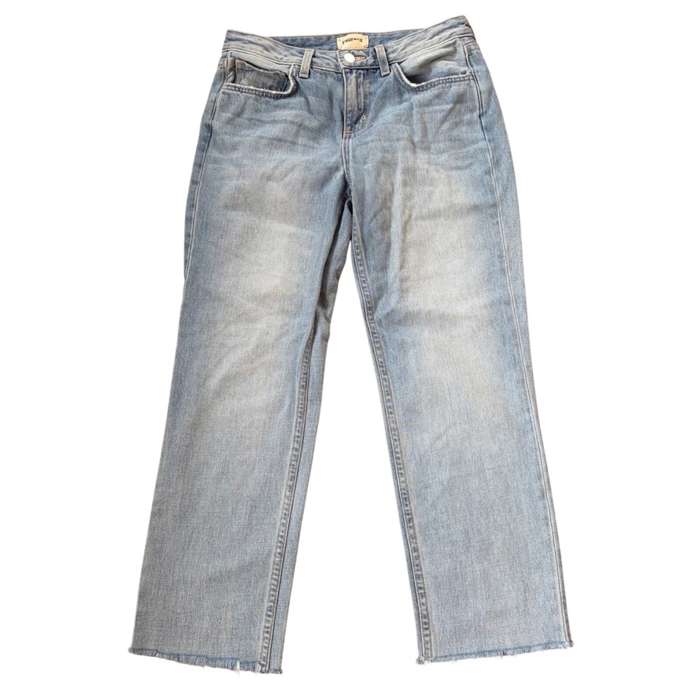 L'AGENCE Milana Low Rise Cropped Raw Hem Straight Jeans Colby Light Wash Sz 24